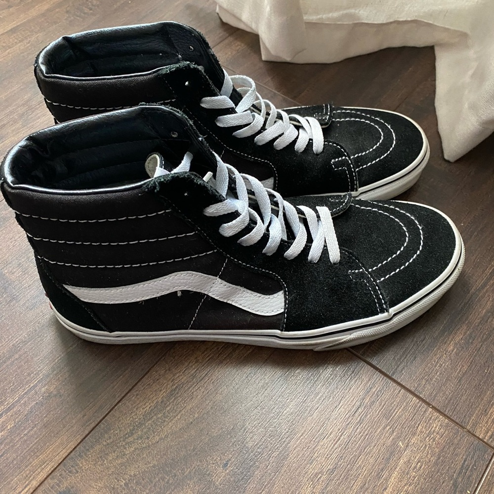 Vans Black & White High-Top Skate Sneakers